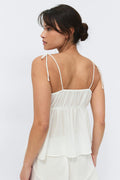 Chiffon loungewear singlet - Gardenia