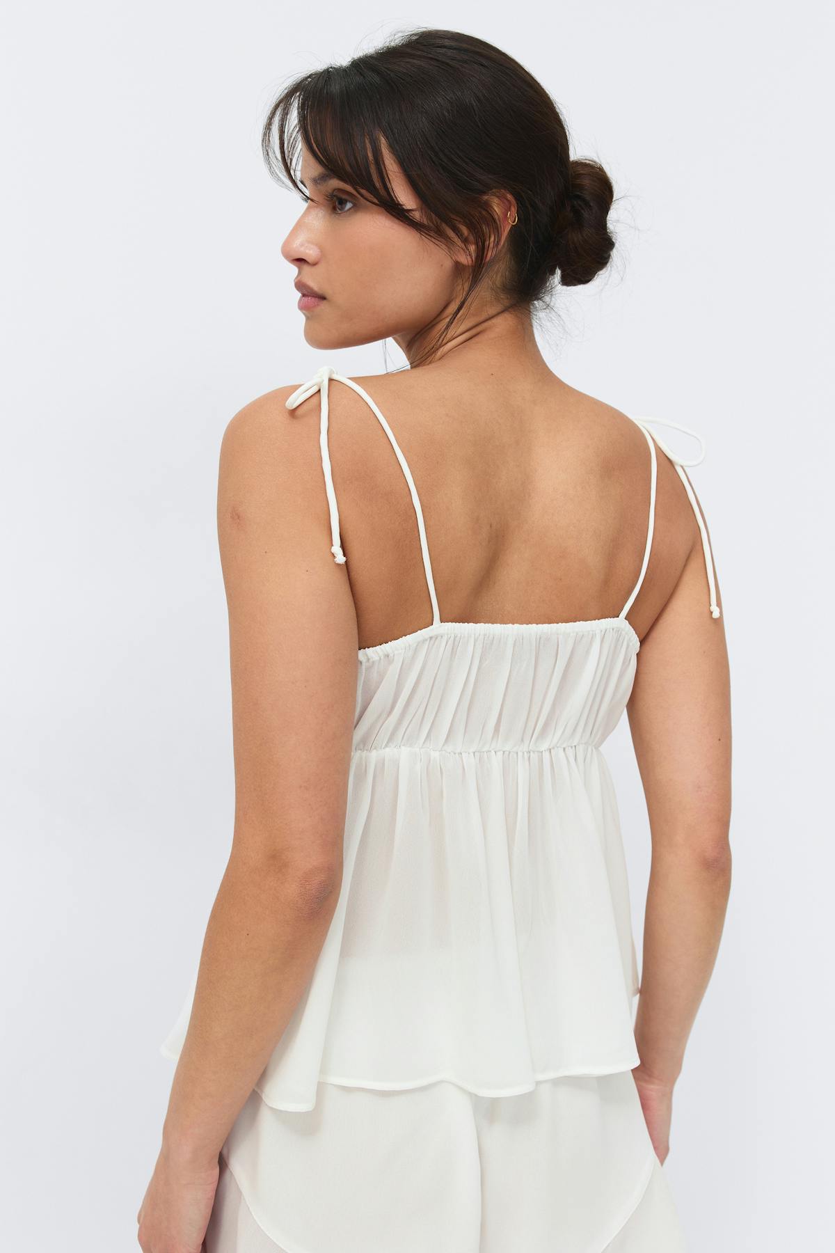 Chiffon loungewear singlet - Gardenia