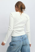 Lacing top - Blanc cassé