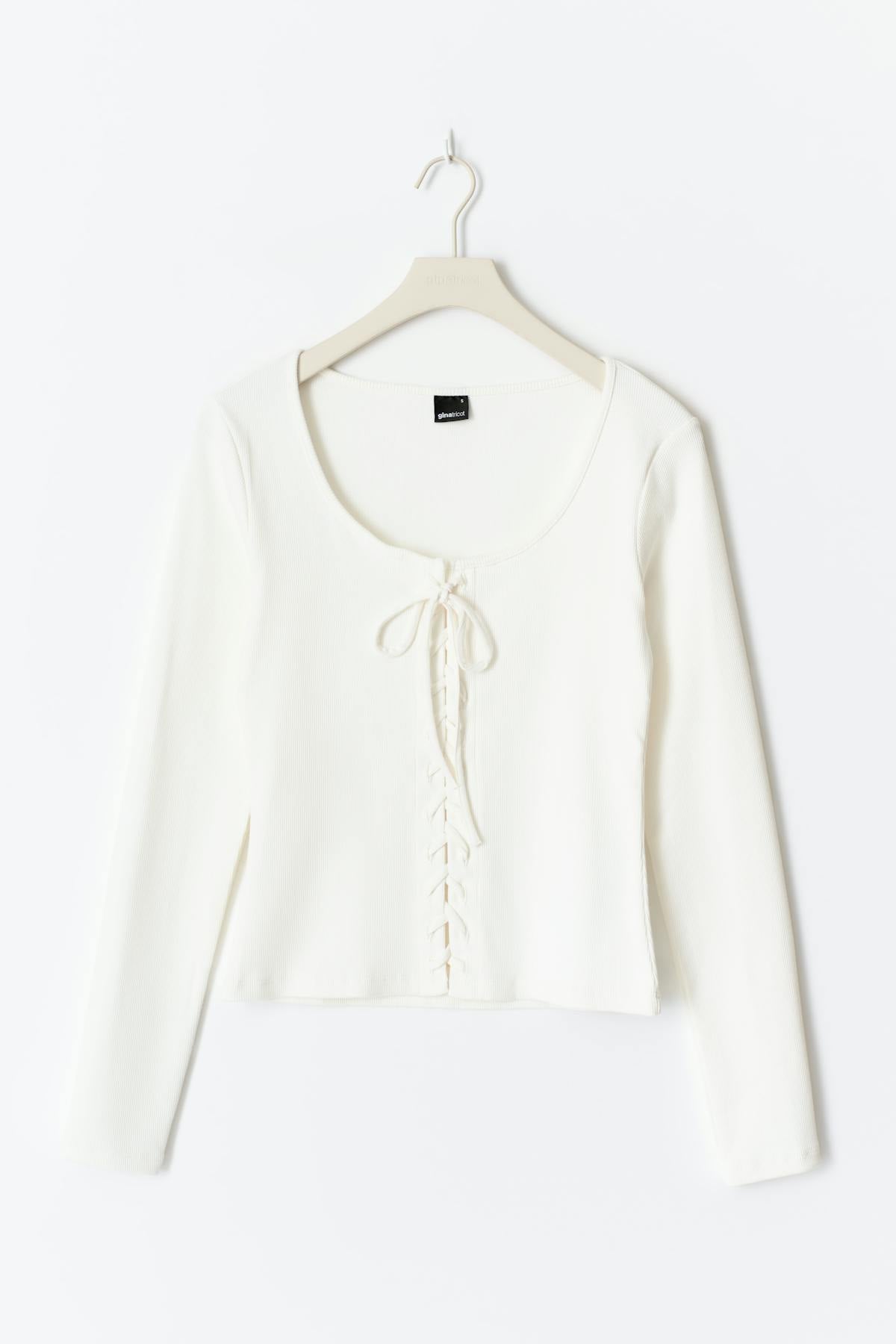 Lacing top - Blanc cassé
