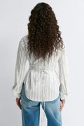 Shaped blouse - Purple/stripe