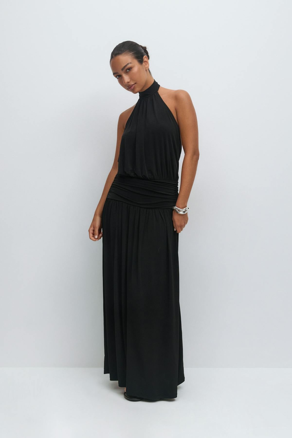 Halterneck maxi dress - Zebra