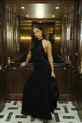 Halterneck maxi dress - Zebra