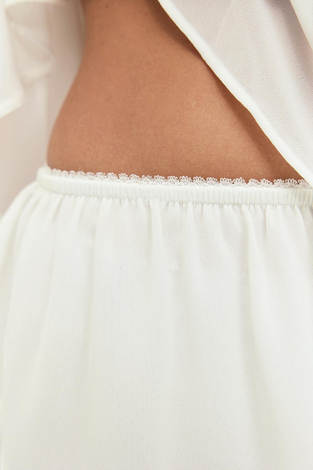 Chiffon loungewear shorts - Gardenia