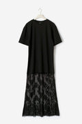T-shirt lace maxi dress - Noir