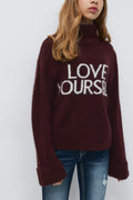 Y knitted turtleneck sweater - Bordeaux foncé