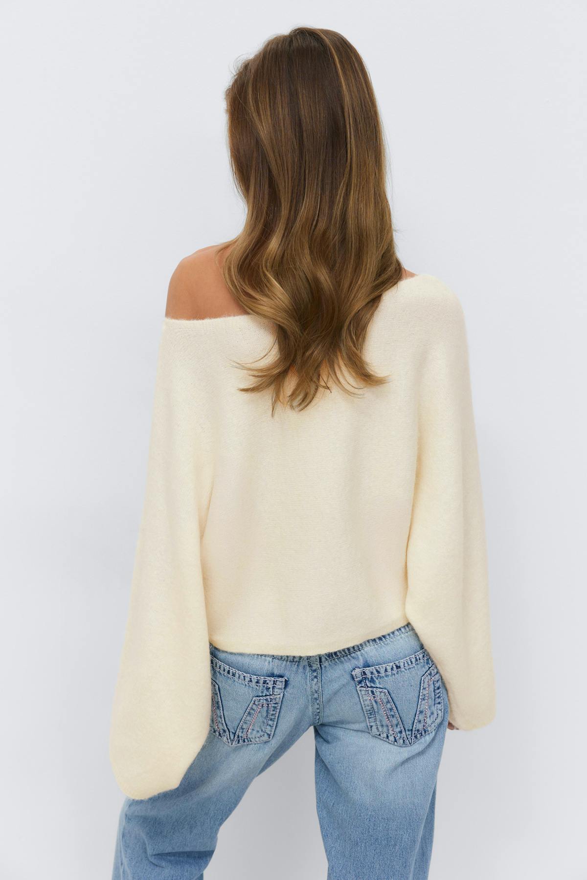 14+ knitted poncho sweater - Gardenia