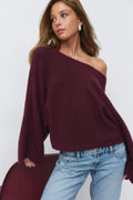 14+ knitted poncho sweater - Bordeaux foncé