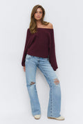 14+ knitted poncho sweater - Bordeaux foncé
