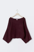 14+ knitted poncho sweater - Bordeaux foncé