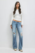 14+ real low loose jeans tall - Bleu clair