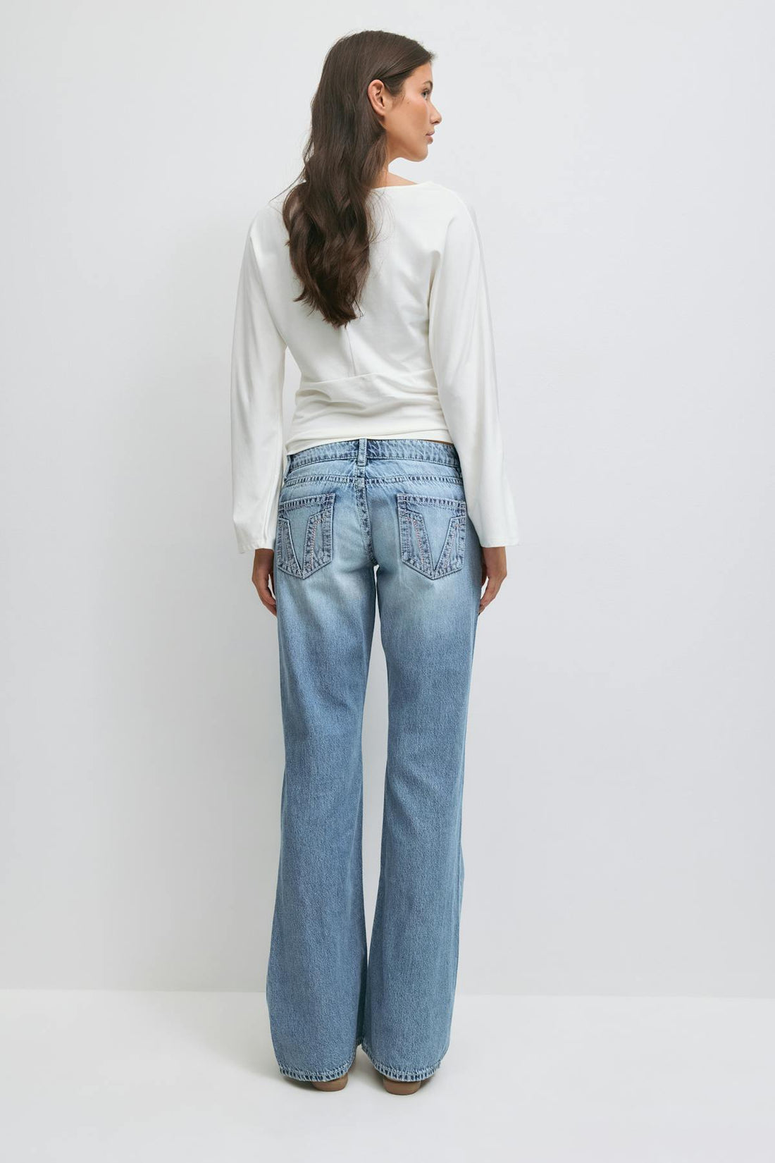14+ real low loose jeans tall - Bleu clair