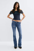 14+ low rise flare jeans tall - Mid blue