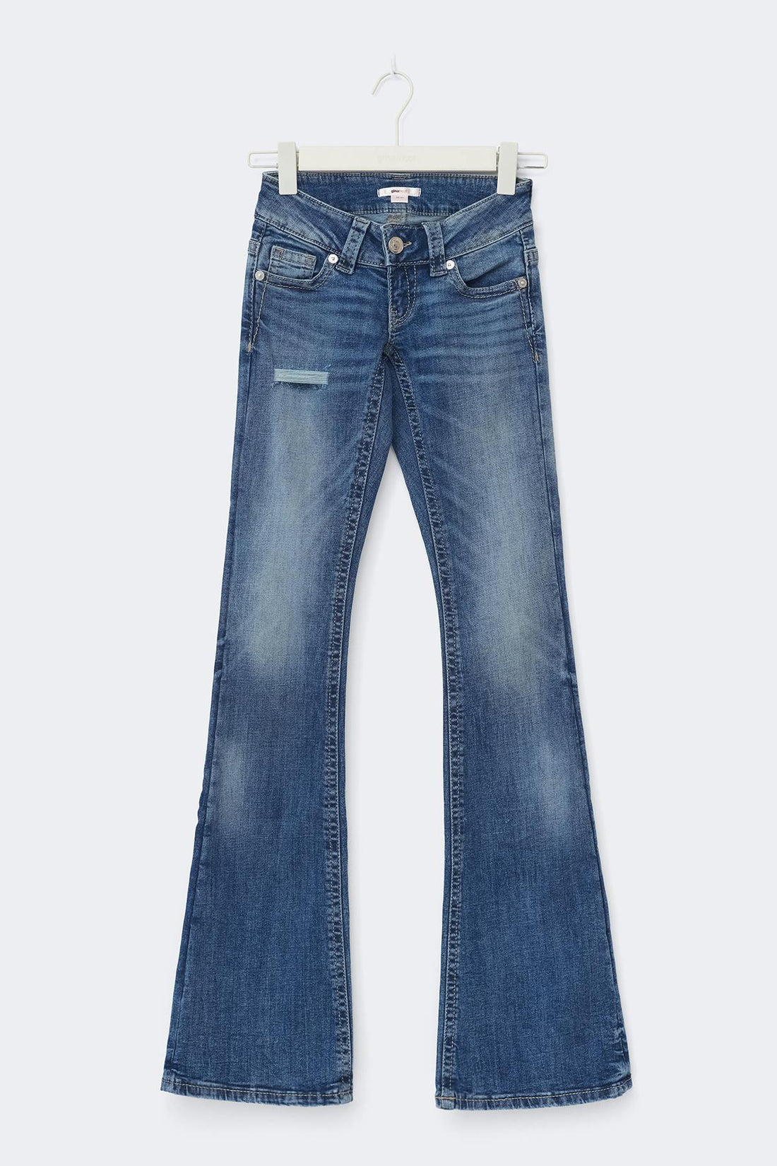 14+ low rise flare jeans tall - Mid blue