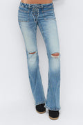 14+ pleated tie jeans - Sky blue