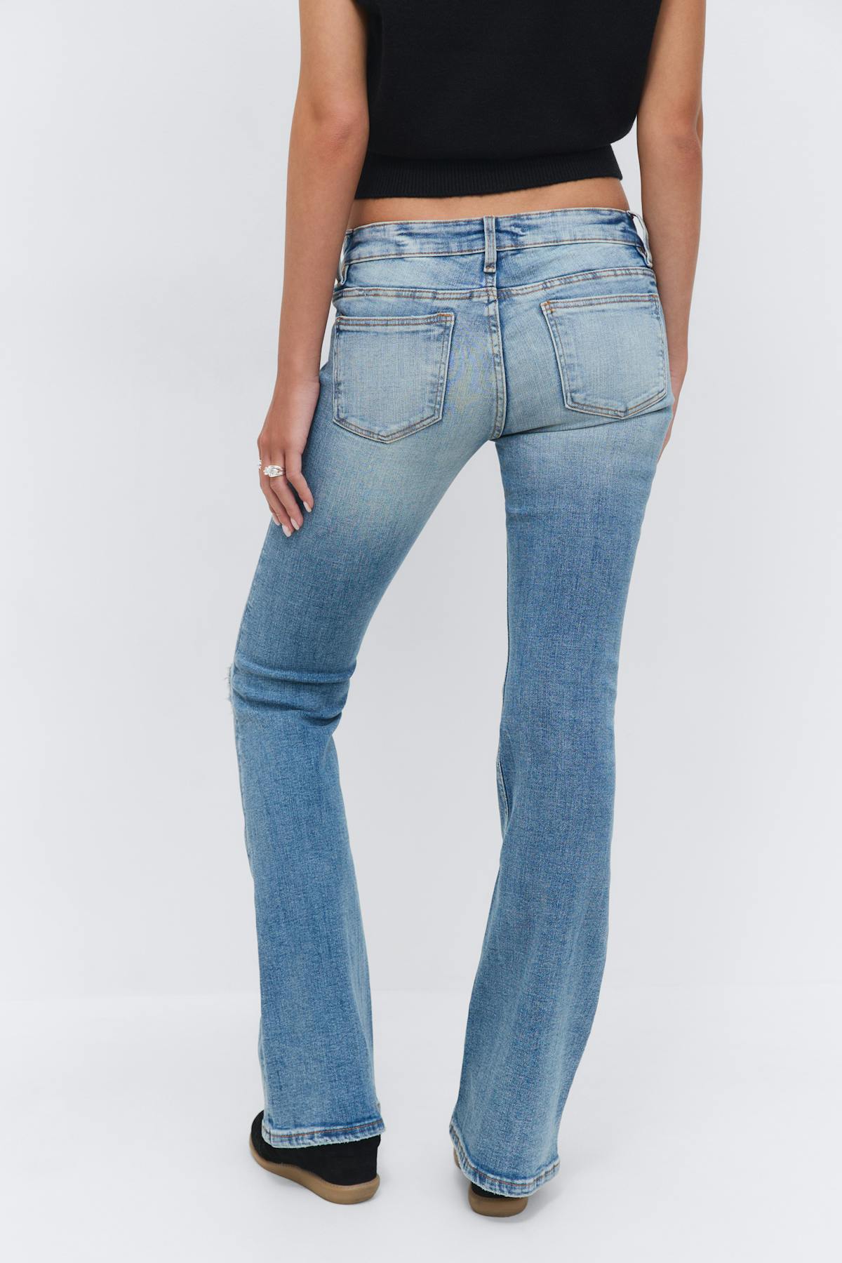 14+ pleated tie jeans - Sky blue