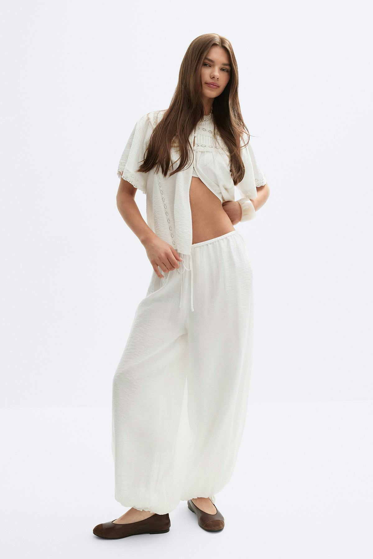 Sheer balloon trousers - Noir