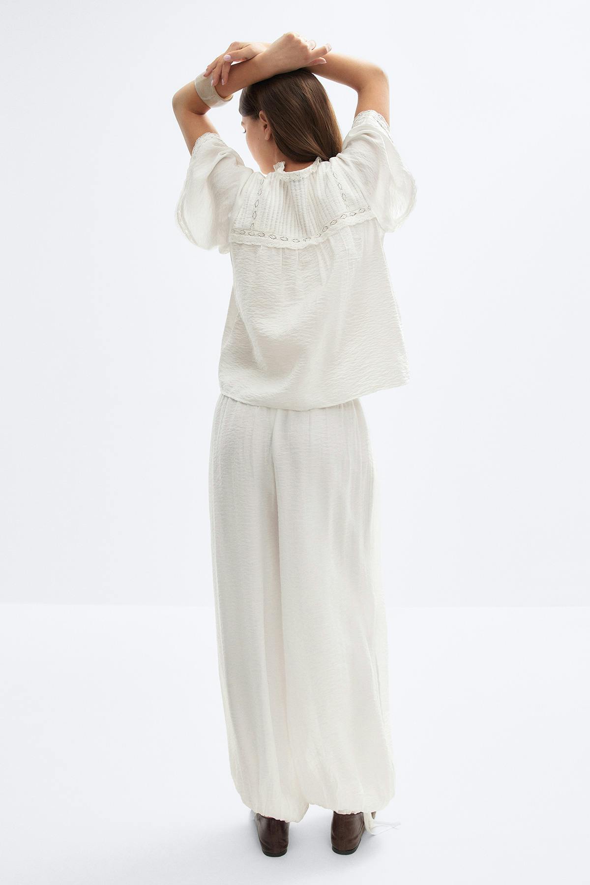 Sheer balloon trousers - Noir