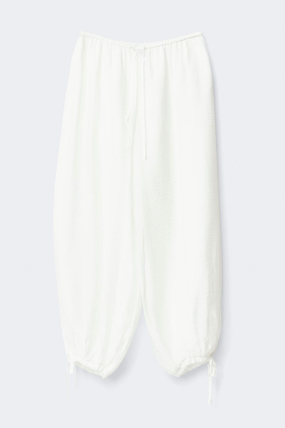 Sheer balloon trousers - Blanc