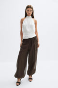Sheer balloon trousers - Marron foncé