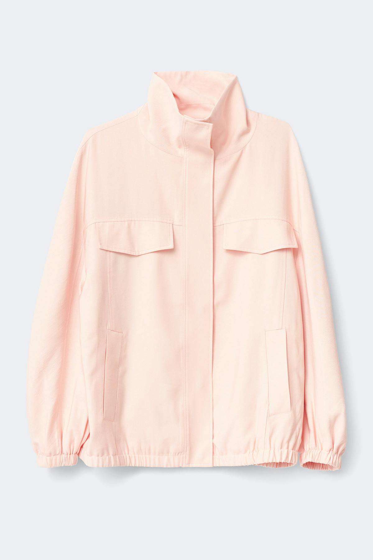High neck cargo jacket - Peach