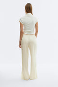 Satin lace trousers - Creme