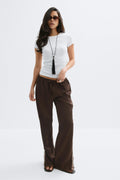 Satin lace trousers - Noir