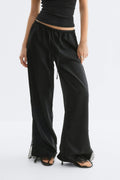 Satin lace trousers - Noir