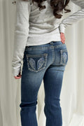 Y too messy flare jeans tall - Bleu foncé