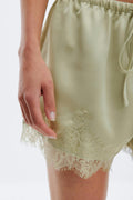 Satin lace shorts - Green glow