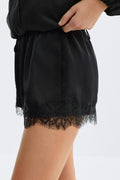 Satin lace shorts - Green glow