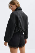 Satin lace shorts - Noir