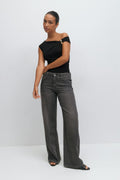 Metal detail top - Noir