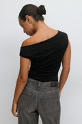 Metal detail top - Noir