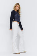 14+ too messy flare jeans - Blanc cassé