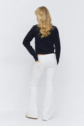 14+ too messy flare jeans - Blanc cassé