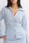Linen blend shirt - Rose clair