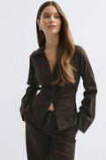 Linen blend shirt - Rose clair