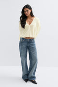 Knitted balloon top - Gardenia