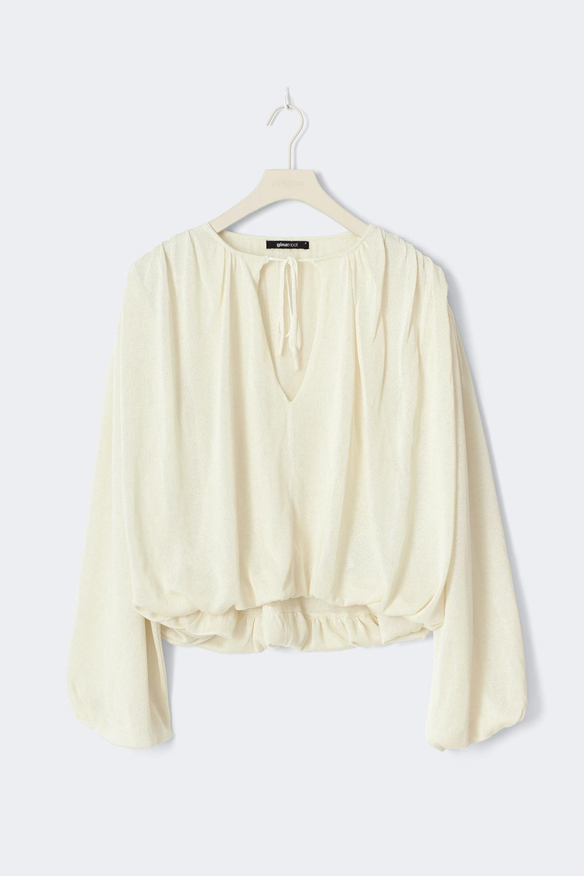 Knitted balloon top - Gardenia