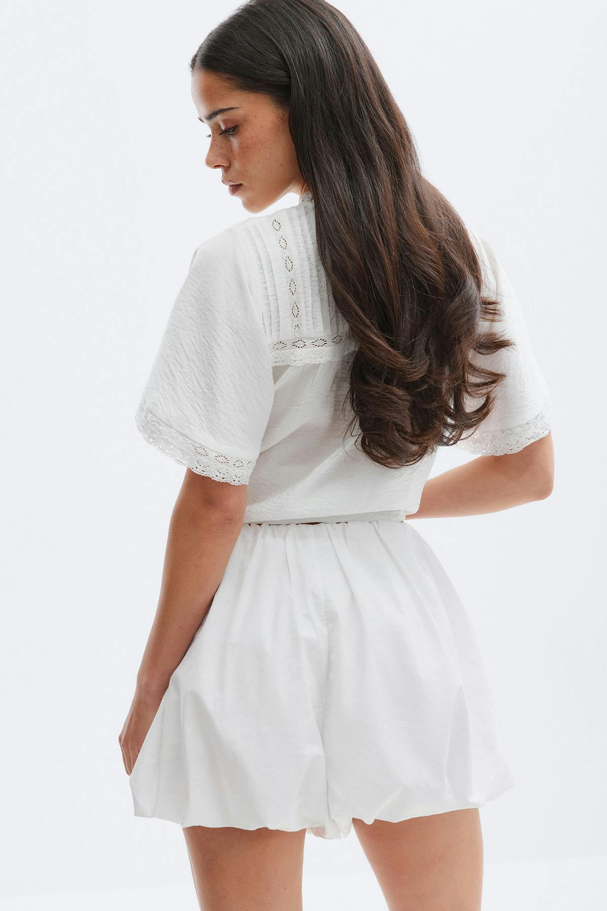 Mini balloon shorts - Blanc