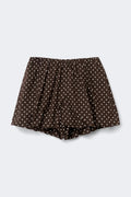 Mini balloon shorts - Brown dot aop