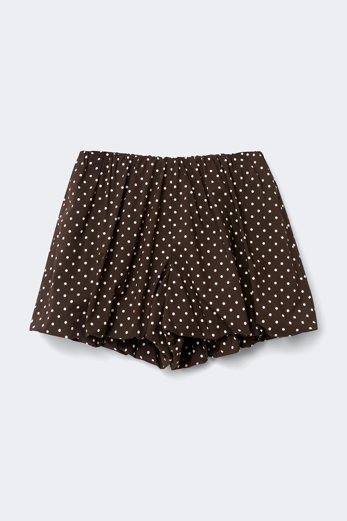 Mini balloon shorts - Brown dot aop