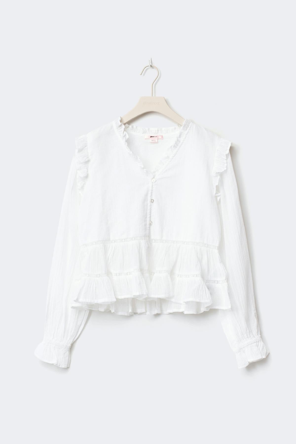 Y long sleeve blouse - Blanc