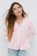 Y long sleeve blouse - Rose