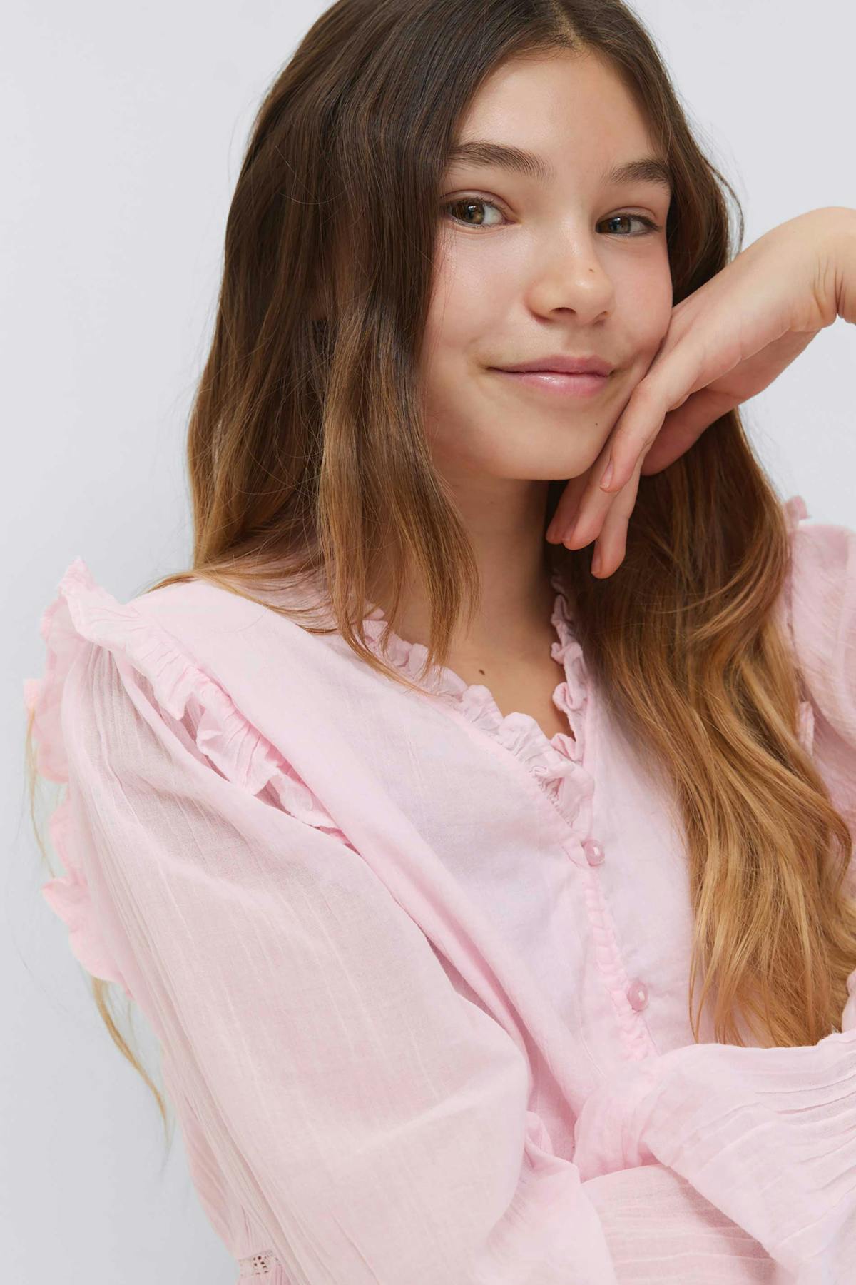 Y long sleeve blouse - Rose