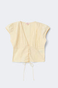 14+ fitted short sleeve top - Banana crepe