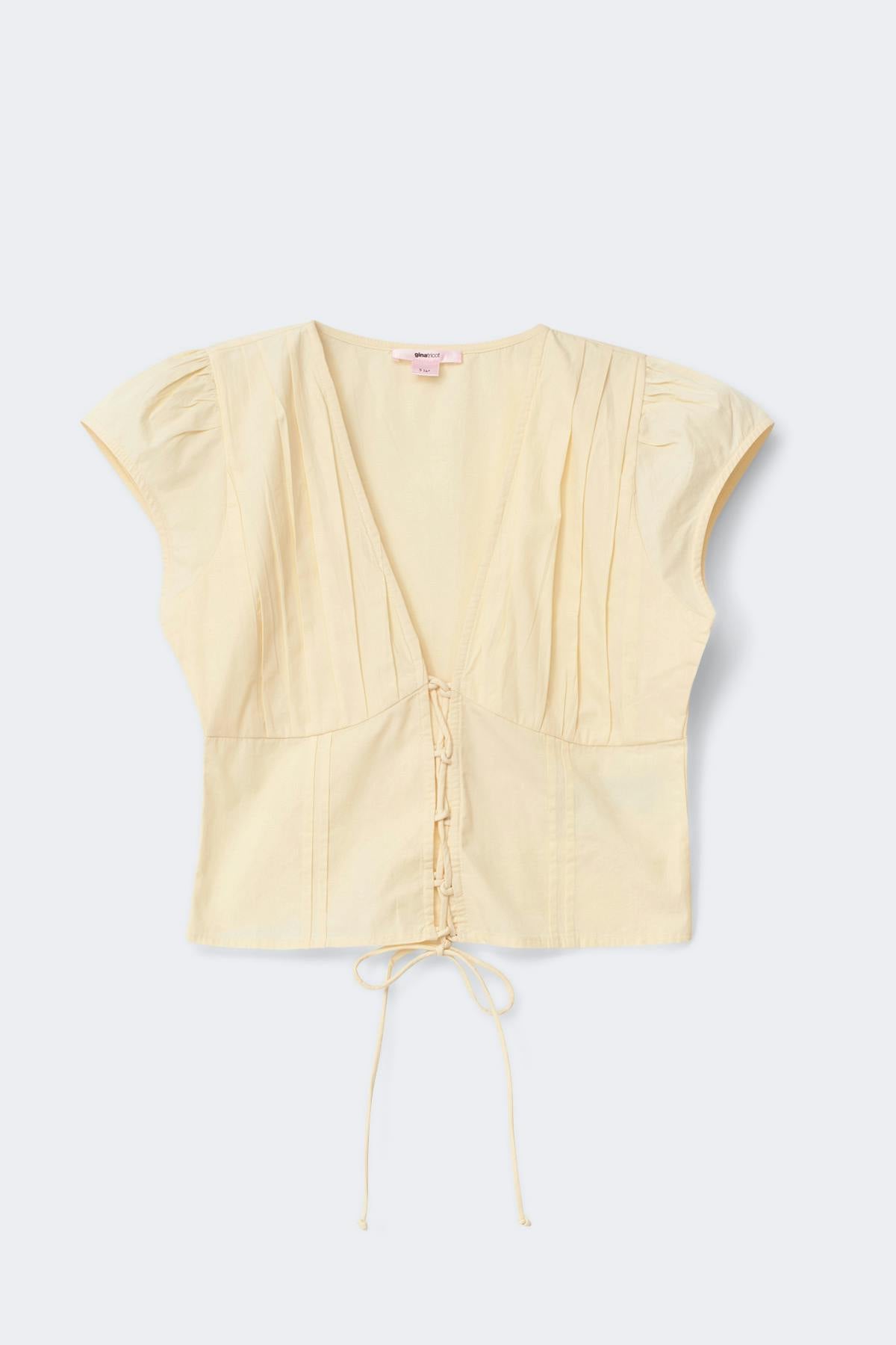 14+ fitted short sleeve top - Banana crepe
