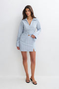 Linen blend mini skirt - Ballet slipper
