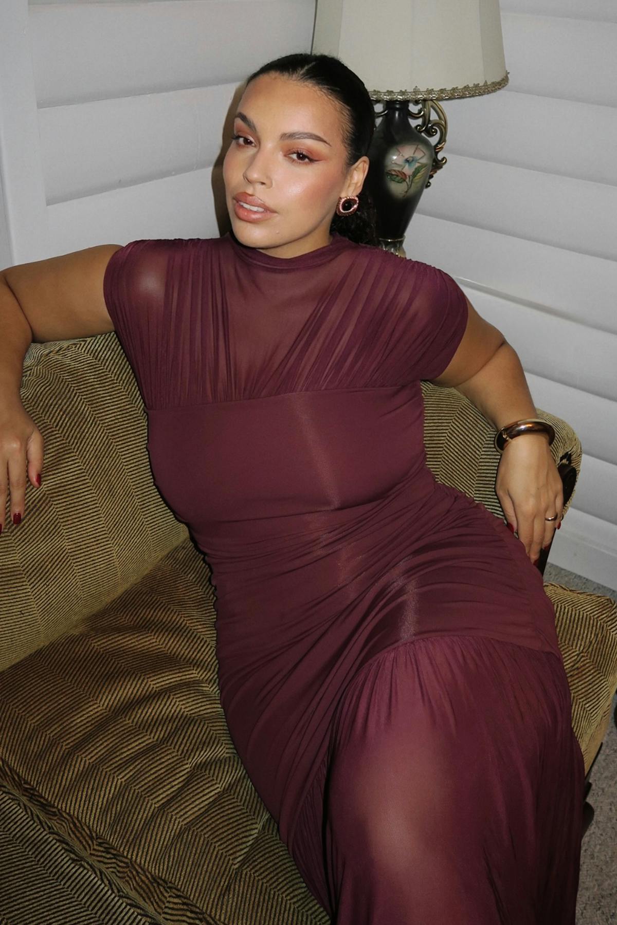 Dropped waist maxi dress - Marron foncé